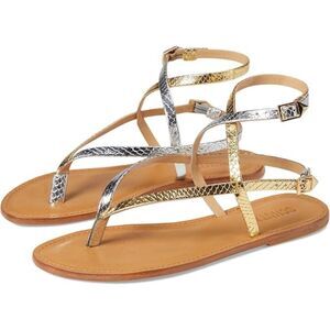 Schutz Women's Thong Gold Metallic Sandals Size 7.5B